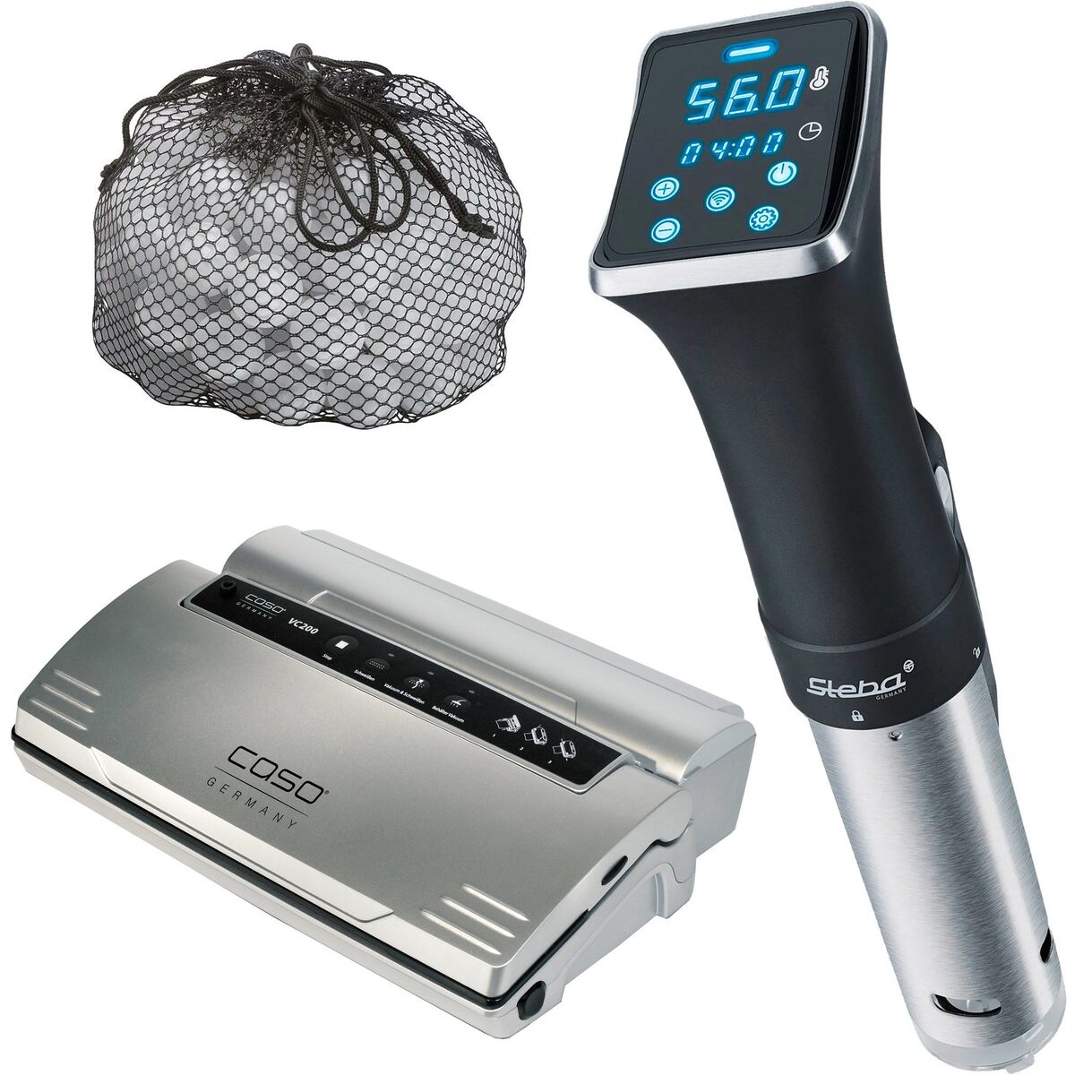 SV80 WiFi Sous Vide + Caso VC 200 Vakuumpakker
