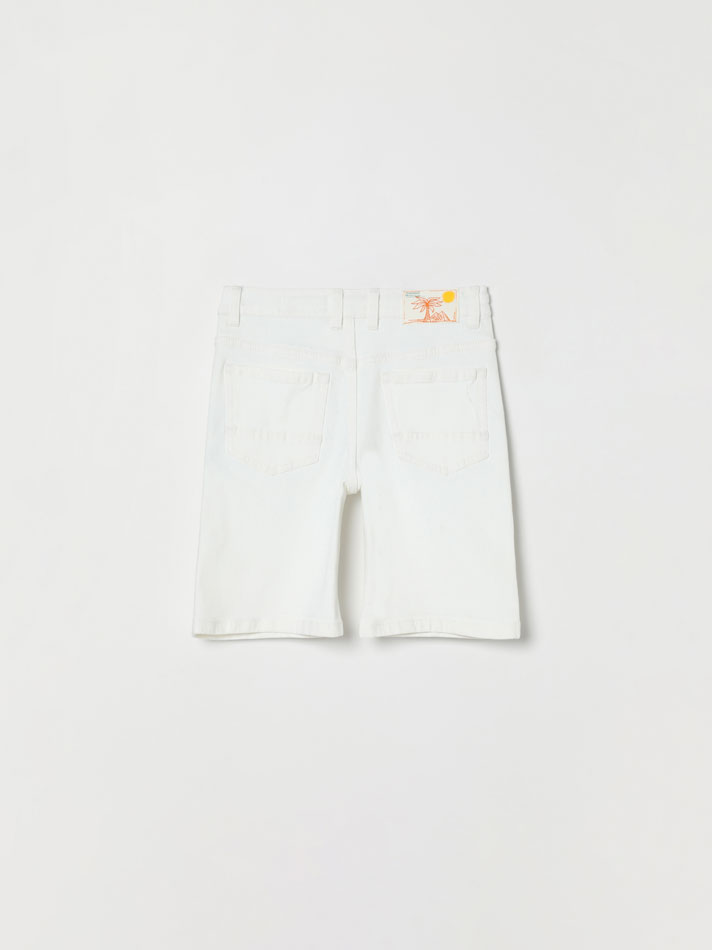 Bermuda jeans confortável - Branca