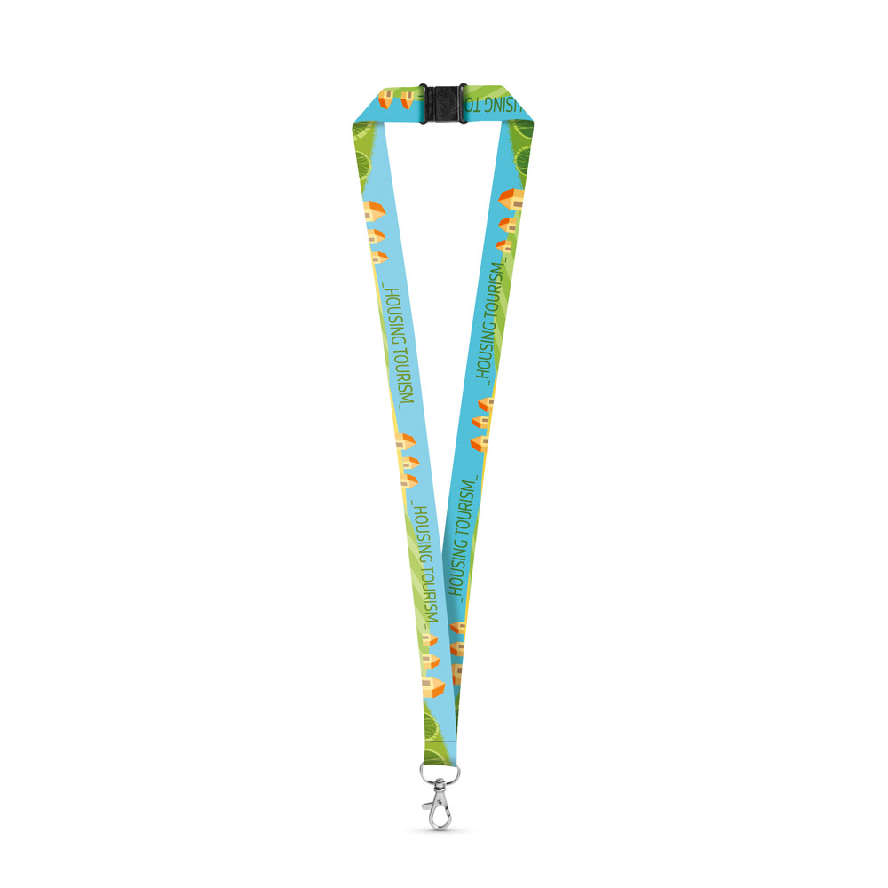 hi!dea 94973 - Tour de cou pour sublimation en polyester recyclé (100% rPET) avec mousqueton
