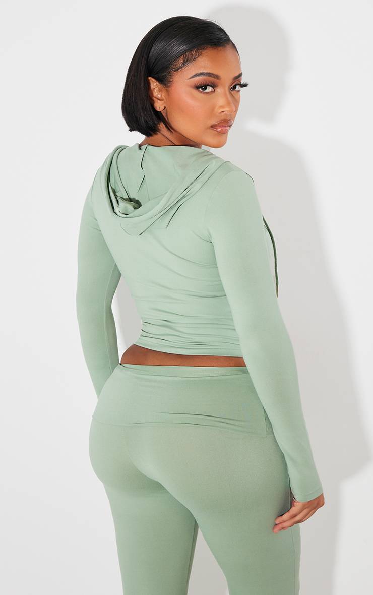 Vert Sauge Sweat À Casynthétiqueche Zippé Sculpté Shape
