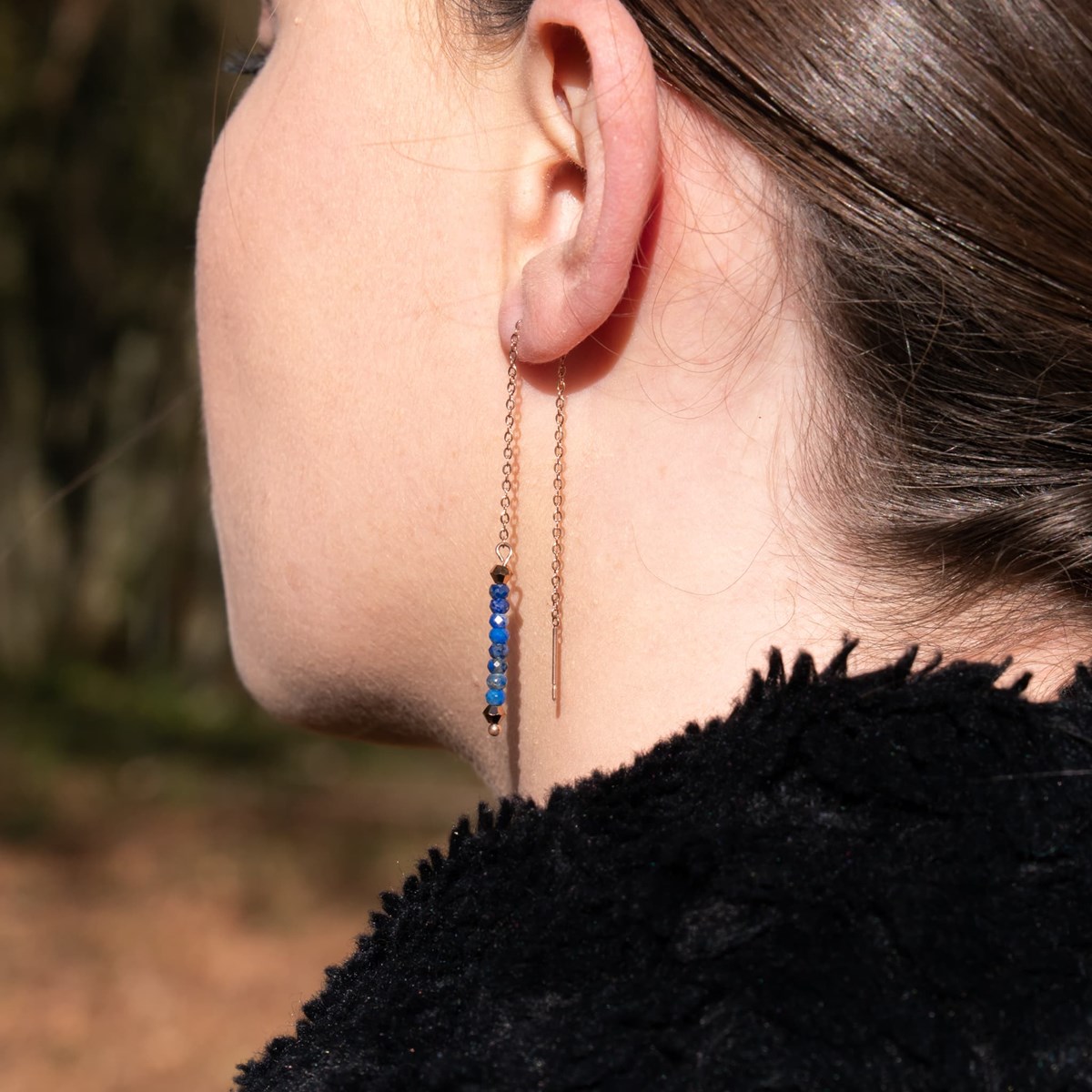 Boucles d'oreilles pendantes Lumia en pierres Lapis-lazuli