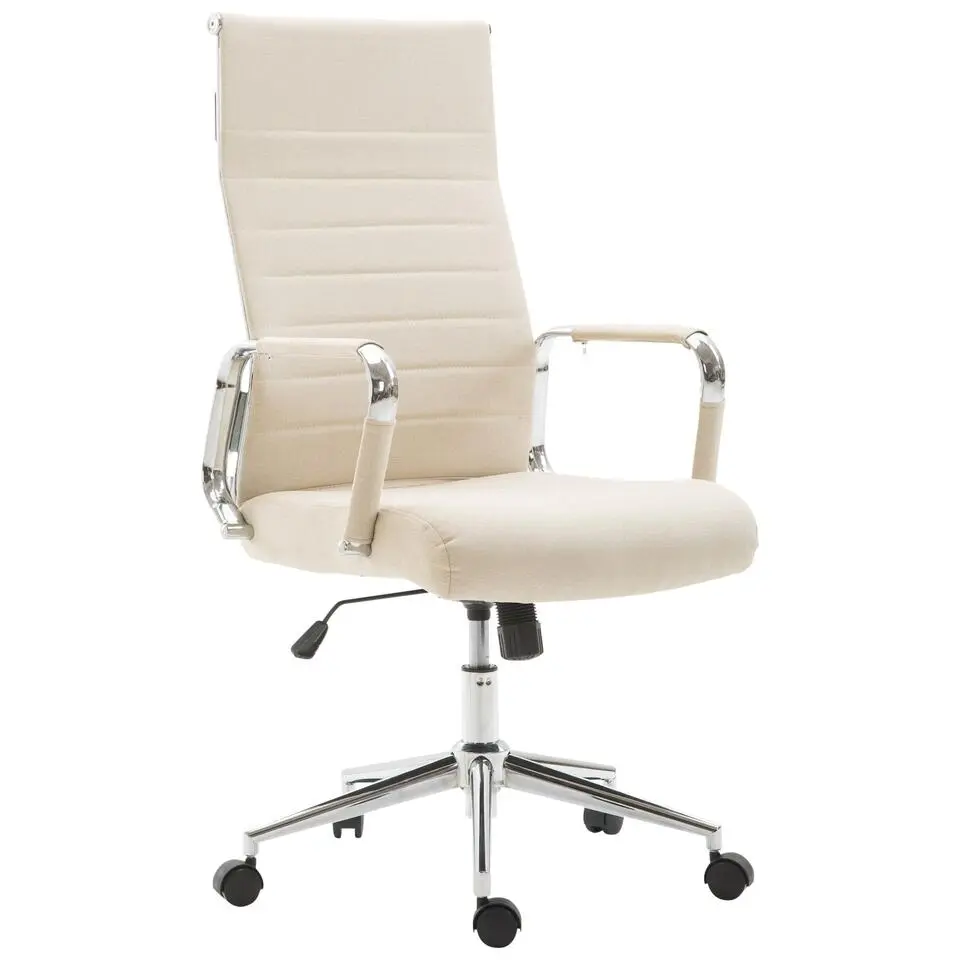 CLP Bureaustoel Kolumbus chroom Frame - Stof - creme