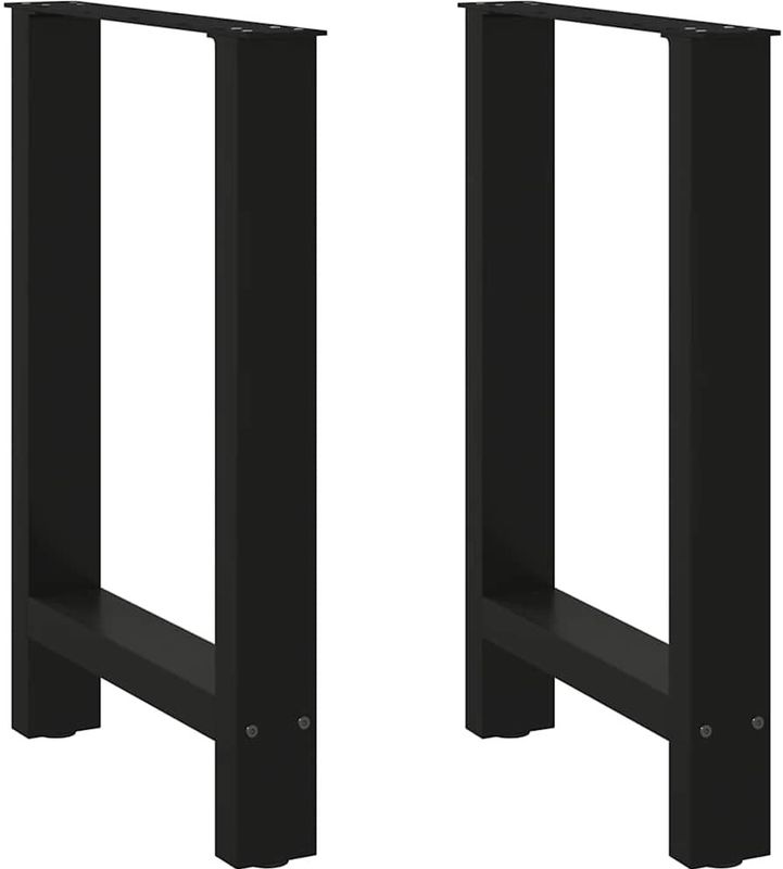 vidaXL - Eettafelpoten - Zwart - Staal - 2 Stuks