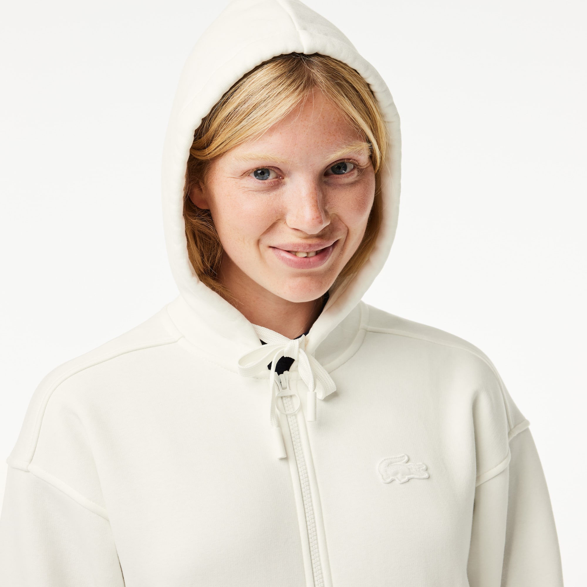 Sweatshirt zippé Jogger en molleton gratté Sweatshirts - Blanc - Lacoste - Femme