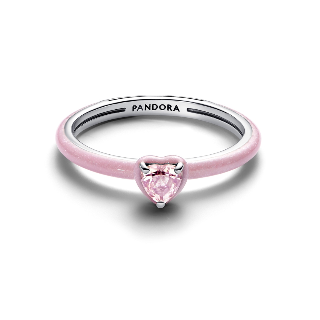 Pandora ME Rosafarbenes Chakra Herz Ring 925 Silber