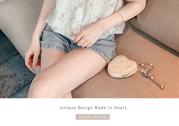 Dragan Pulse - Blouse met pofmouwen en bloemenruffle