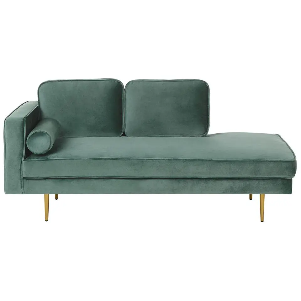 MIRAMAS - Chaise longue - Groen - Linkerzijde - Fluweel
