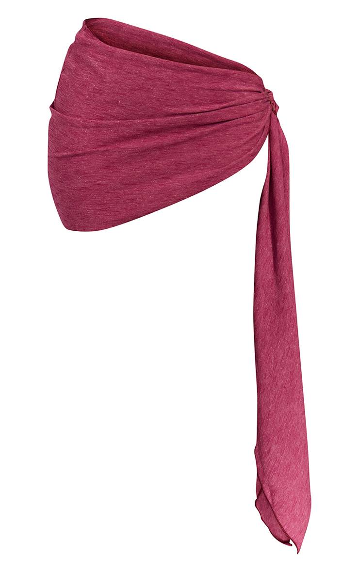 Violet Mini Sarong En Maille Avec Bordure Dorée