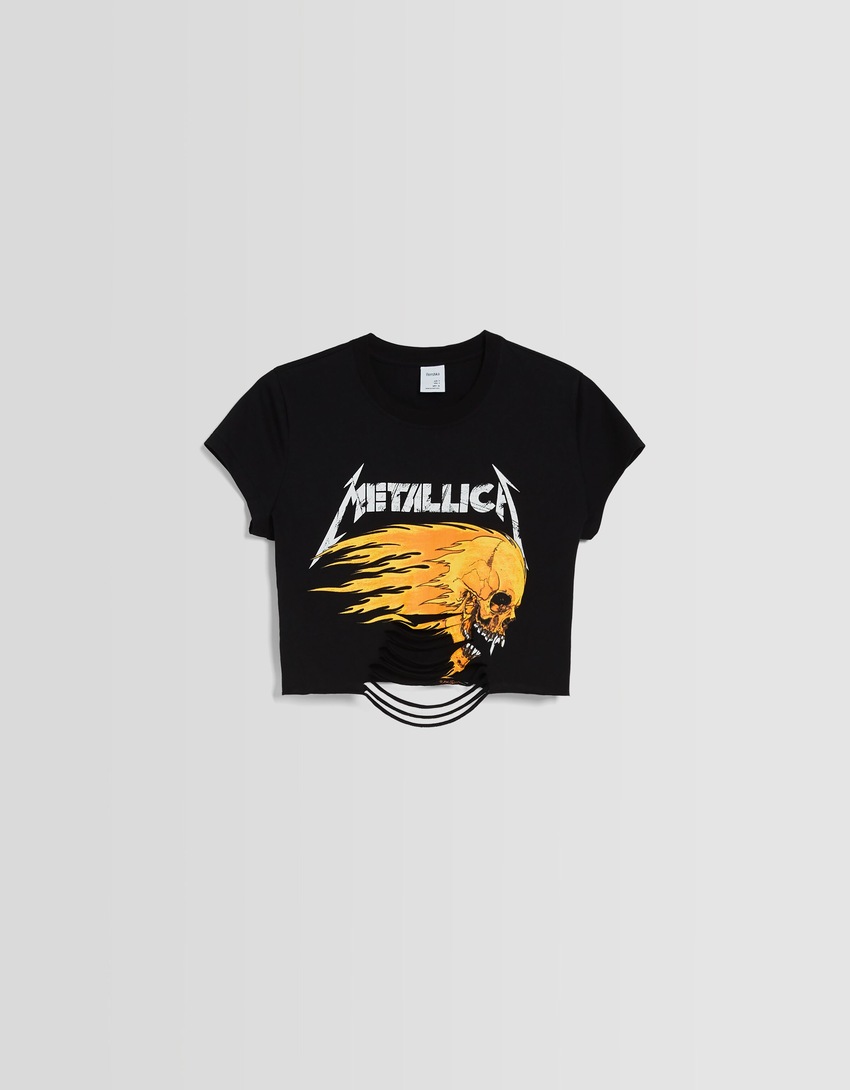 Camiseta de manga curta com estampa do Metallica