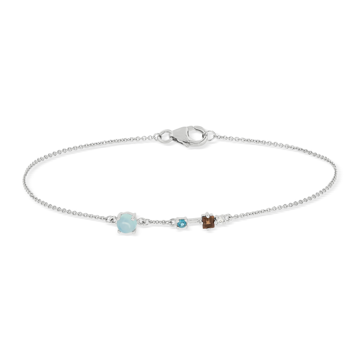 Bracelet MATY Or 375 blanc pierres fines 19 cm