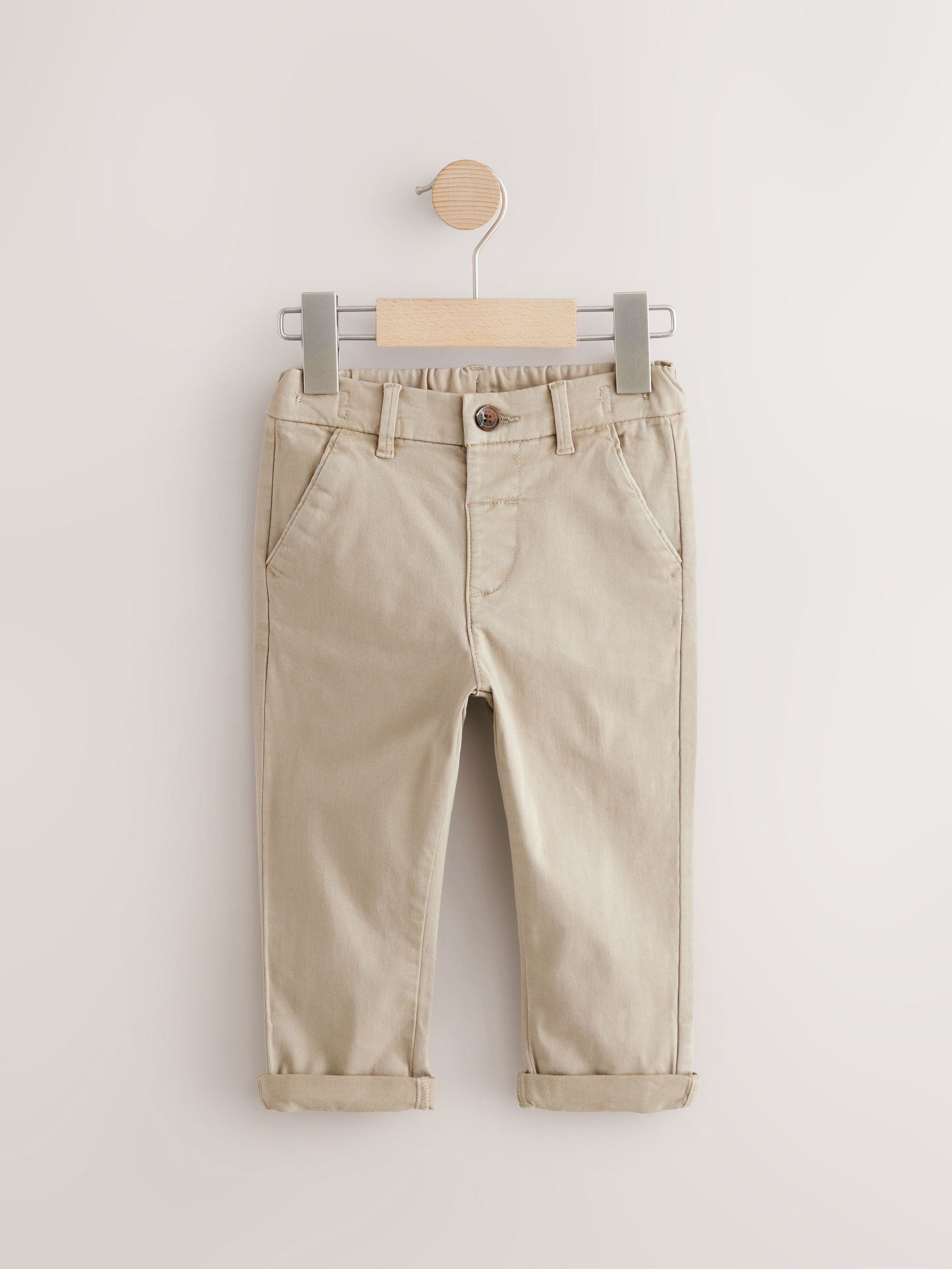 Pastelgeel - Stretch Chino Broek (3mnd-7jr)