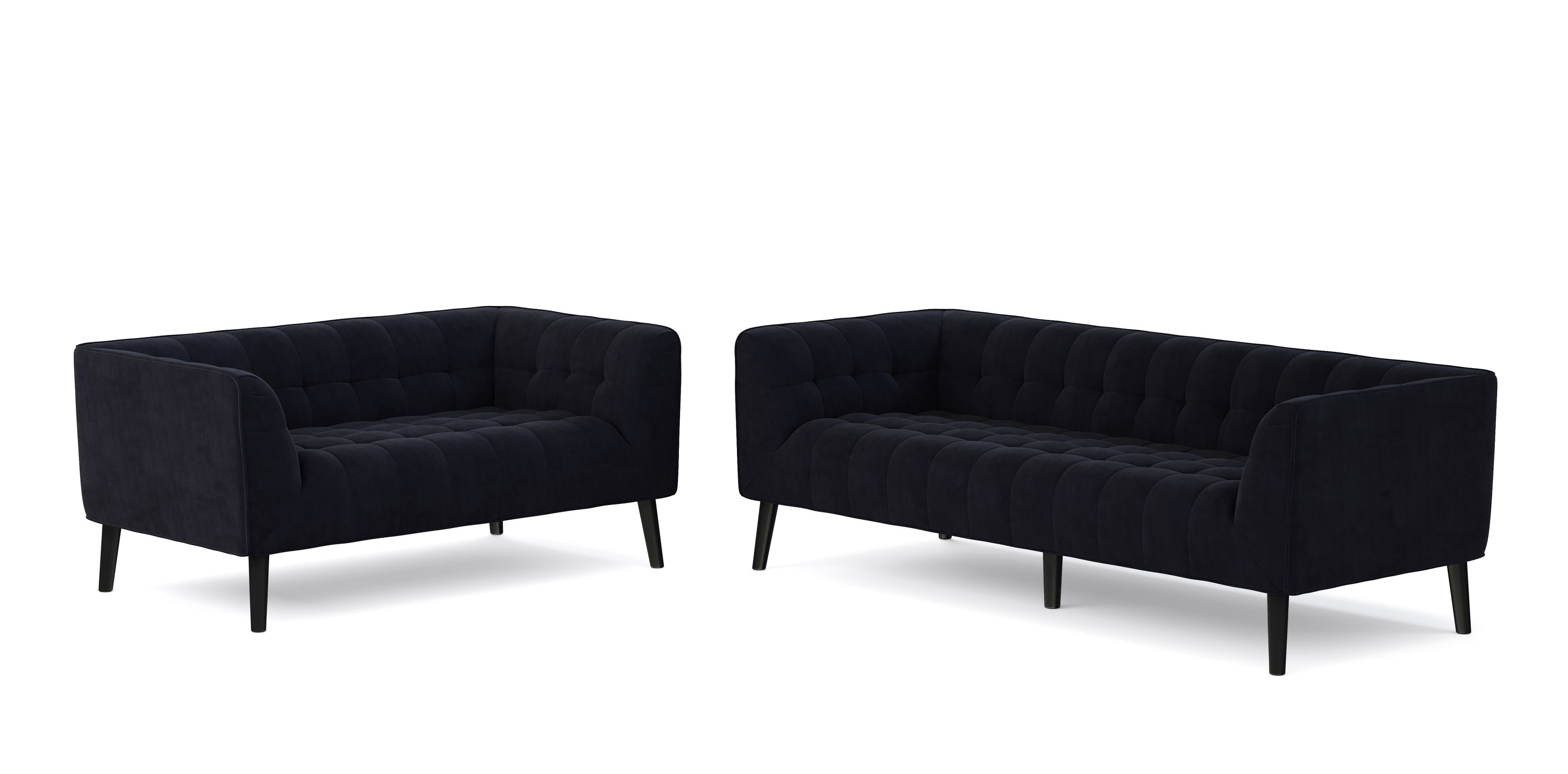 Sofa Set Samt MERLIN anthrazit