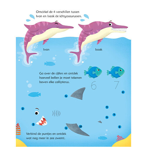 Uitgeverij usborne uitwisboek dinosaurusspelletjes