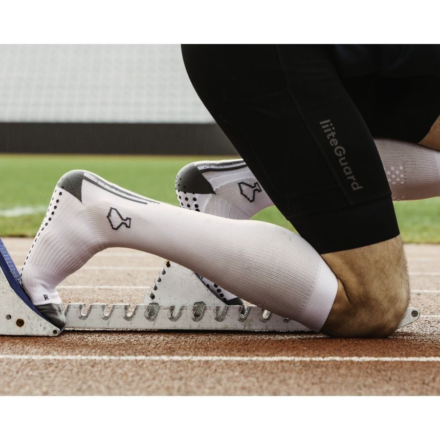 Liiteguard Chaussettes Running SHIN-TECH Grip - Blanc