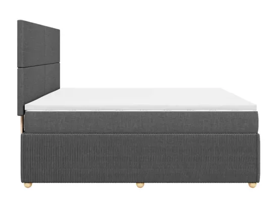 Sommier à lattes de lit avec matelas Gris foncé 180x200cm Tissu