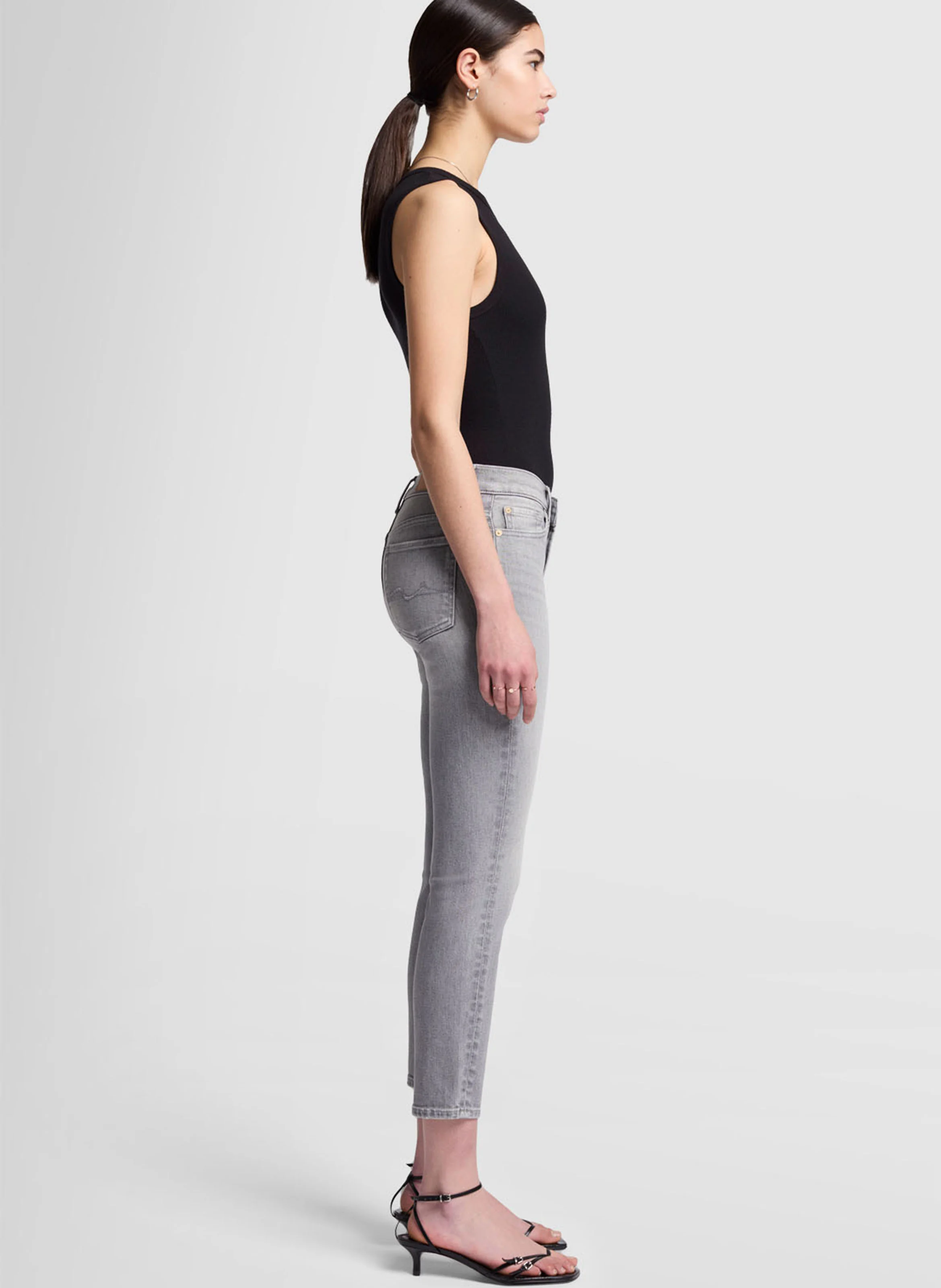 ROXANNE - Jean slim en coton mélangé | Gris