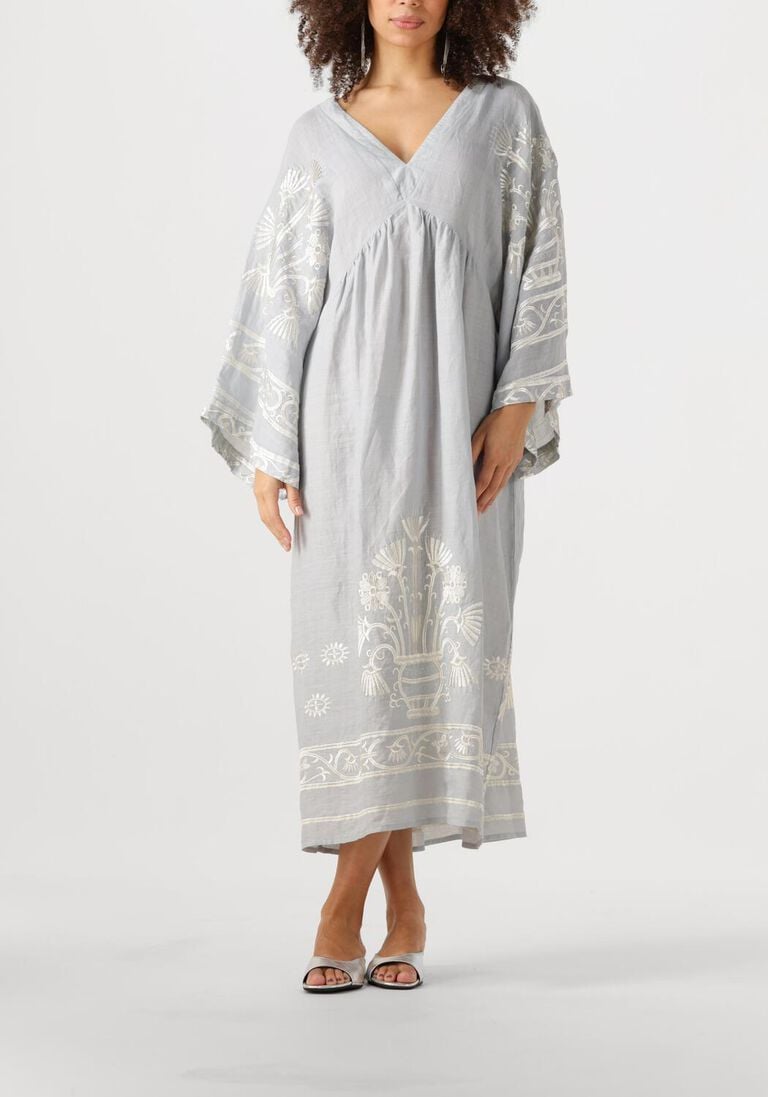 lichtgrijze greek archaic kori maxi jurk 430582
