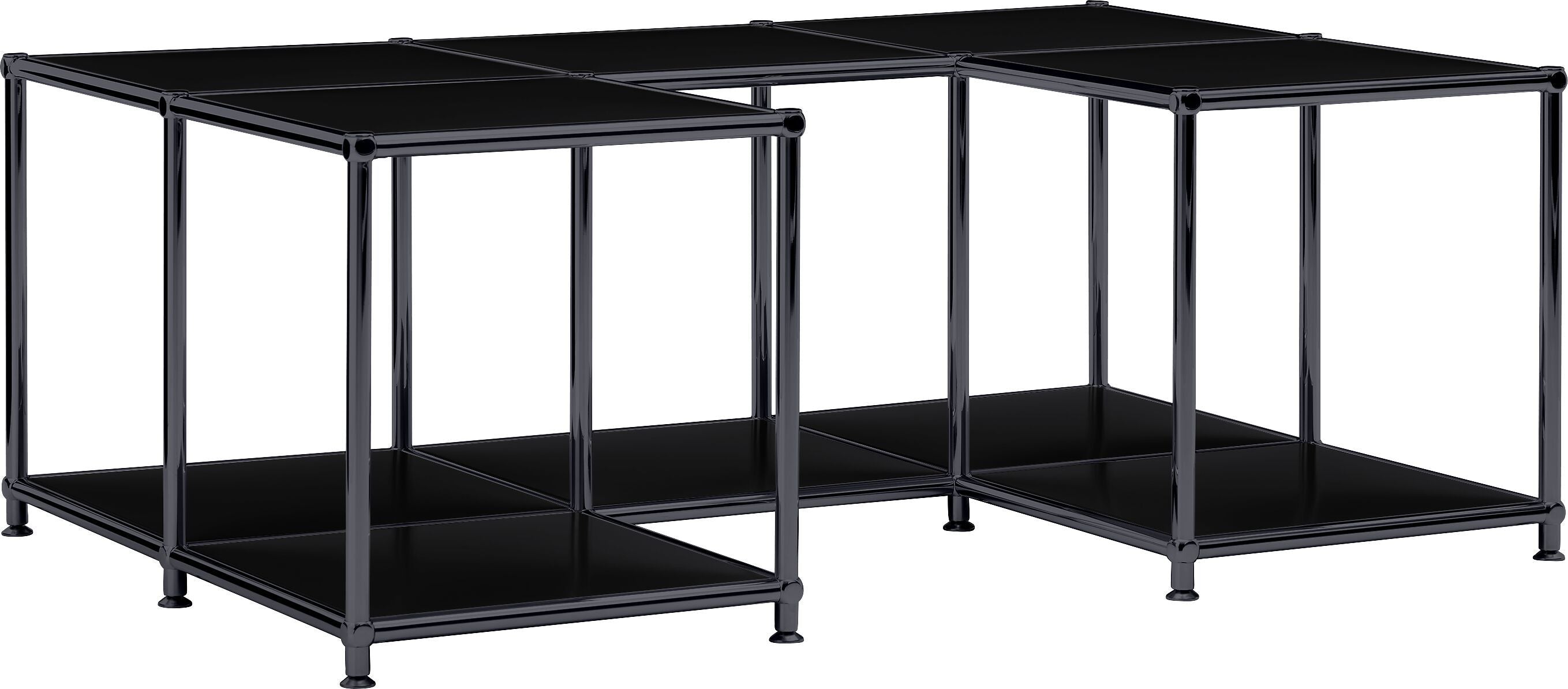 FLEXCUBE Salontisch - Schwarz / B: 114.5 cm x T: 77.5 cm x H: 42.5 cm