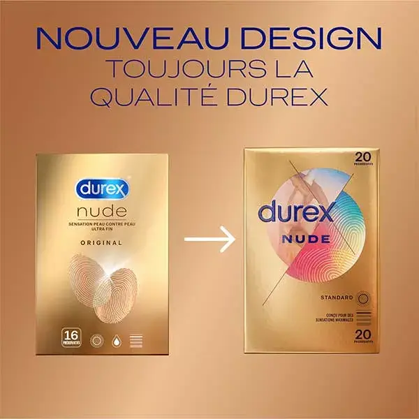 Camisinhas Durex Nude - 20 Camisinhas Extrafinas com Sensação de Pele com Pele