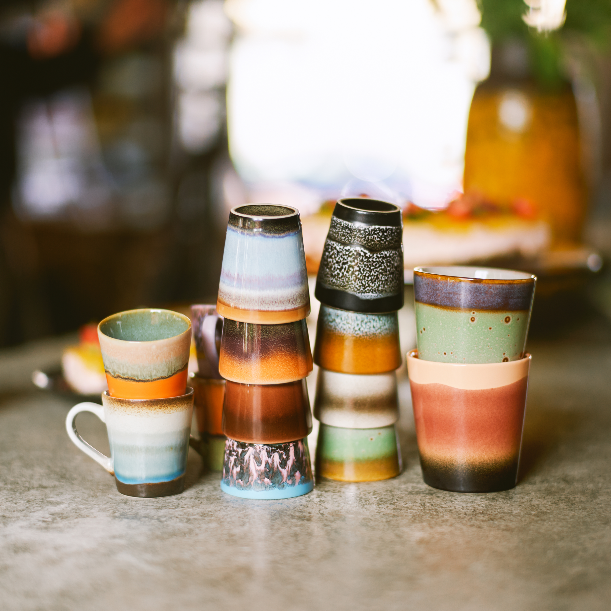 Servies 70's Ceramics Ristretto mok Solar - set van 4