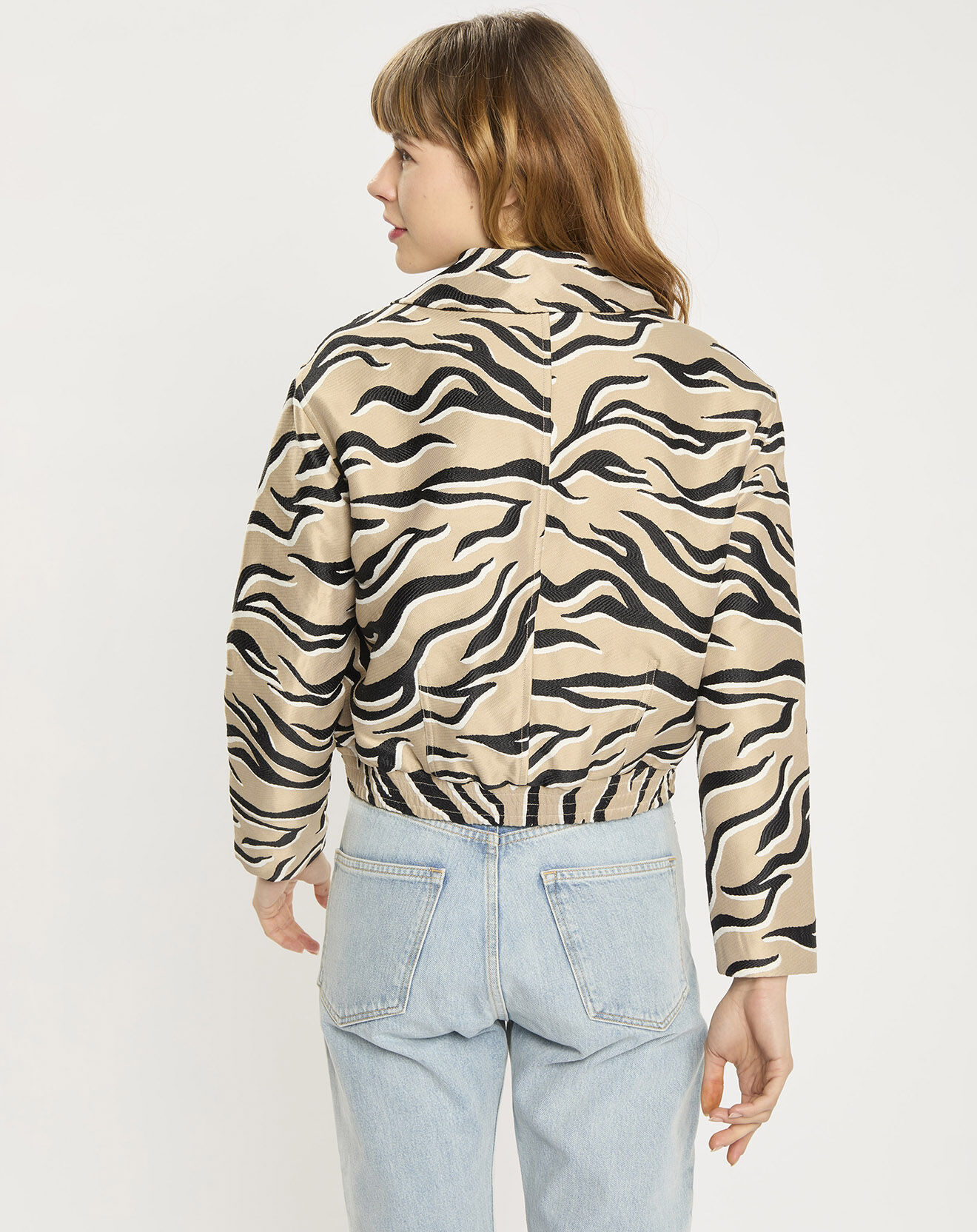 Scotch & Soda Veste courte Animal beige/noir