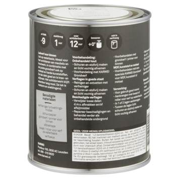 Karwei binnenlak hoogglans leisteen grijs 750 ml