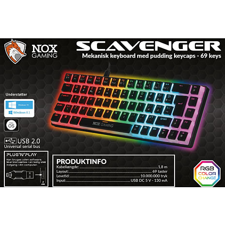 Nox Scavenger gaming tastatur - 69 keys