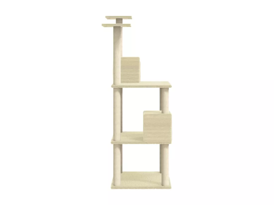 Arbre à chat avec griffoirs en sisal Crème 141 cm