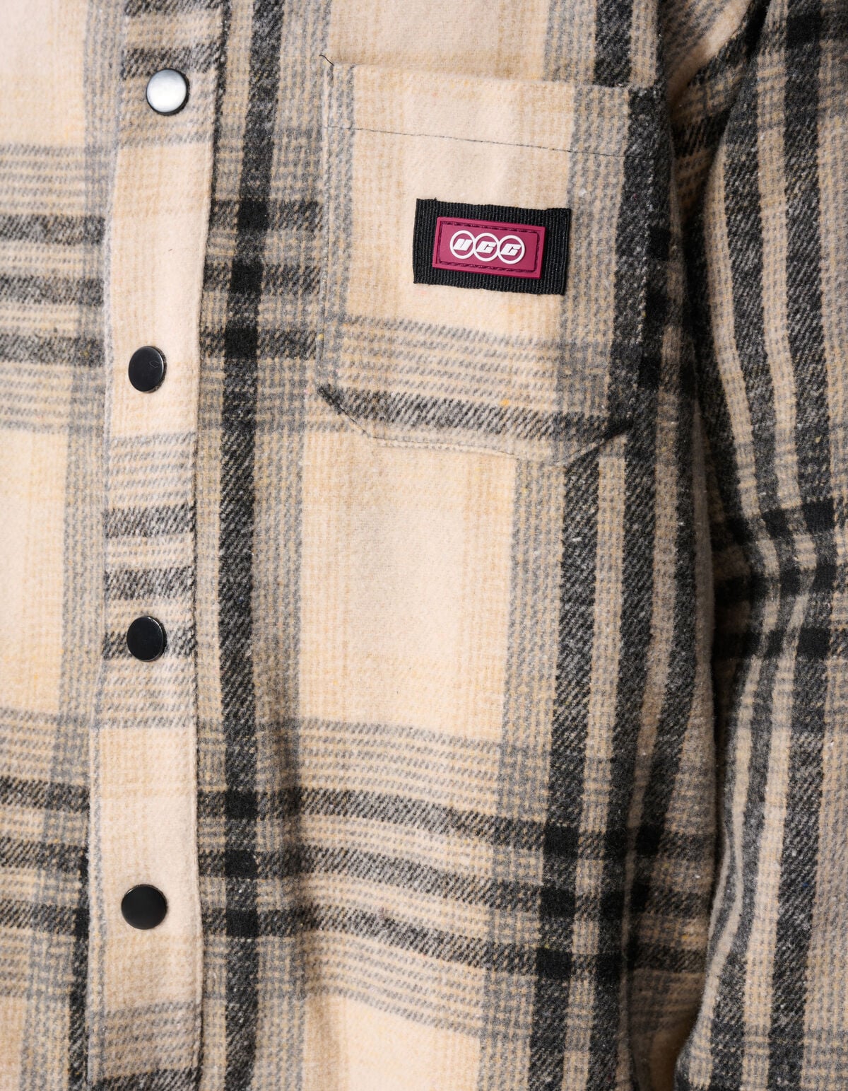 Destroyed Check Overshirt Gebroken Wit/Zwart