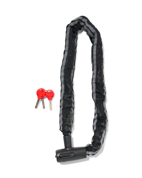 chaîne antivol avec serrure antivol fixe 90cm Ø8mm noir