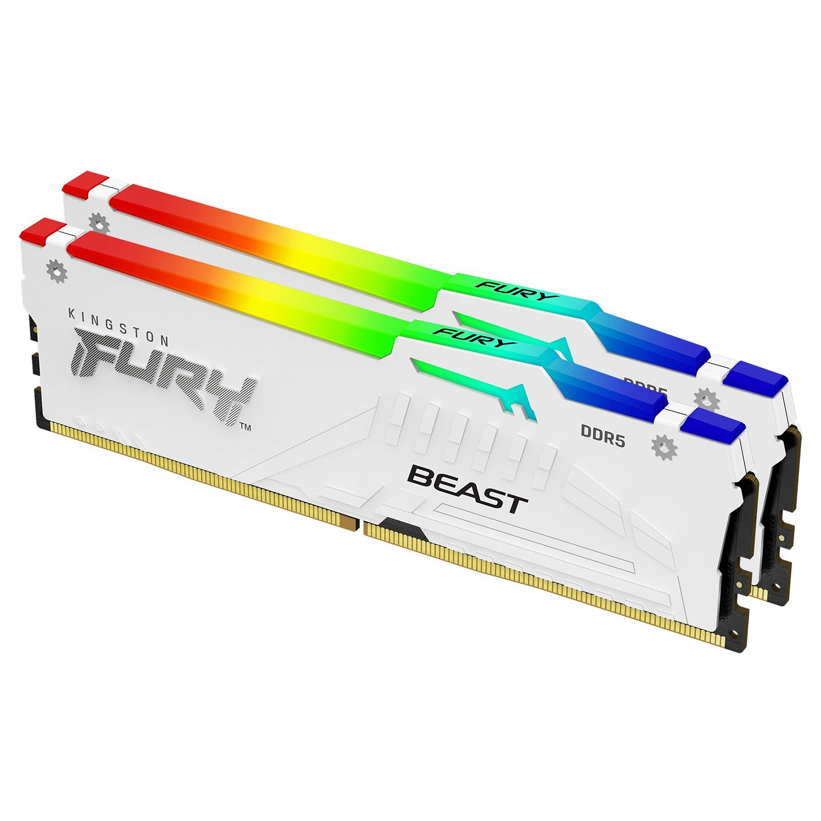 Kingston FURY Beast RGB 32 Go (2 x 16 Go) DDR5 6000 MHz CL30 - Blanc