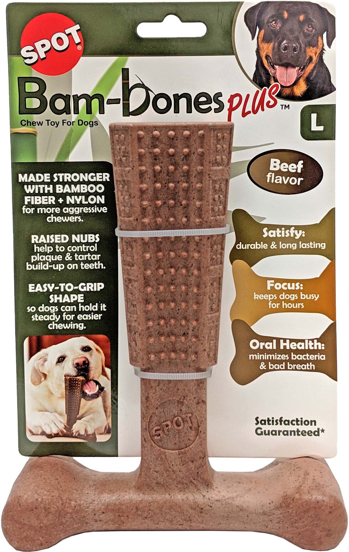 Spot kauwspeelgoed Bam-Bones Plus Easygrip rund large 14,5 x 5,8 x 18,3 cm