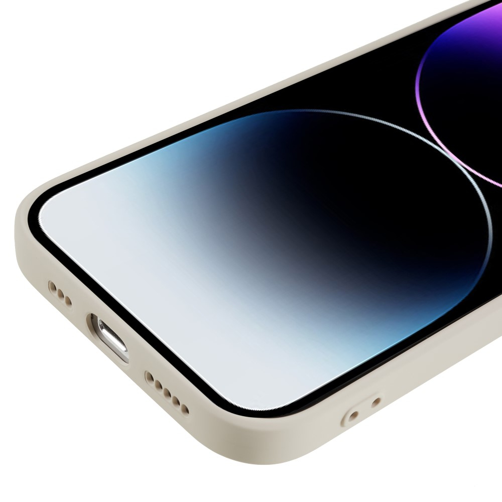 iPhone 14 Pro Max Gummi Case Hülle mit Kameraschutz - Cremeweiss (Matt)