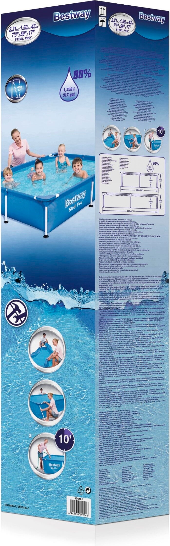 Bestway frame zwembad Steel pro 221 x 150 x 43 cm