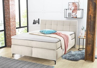 Boxspringbett Gitta 140x200 cm Feincord Beige