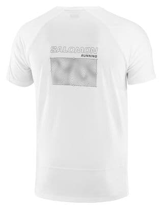 Maillot manches courtes Salomon Cross Run Graphic Blanc Homme