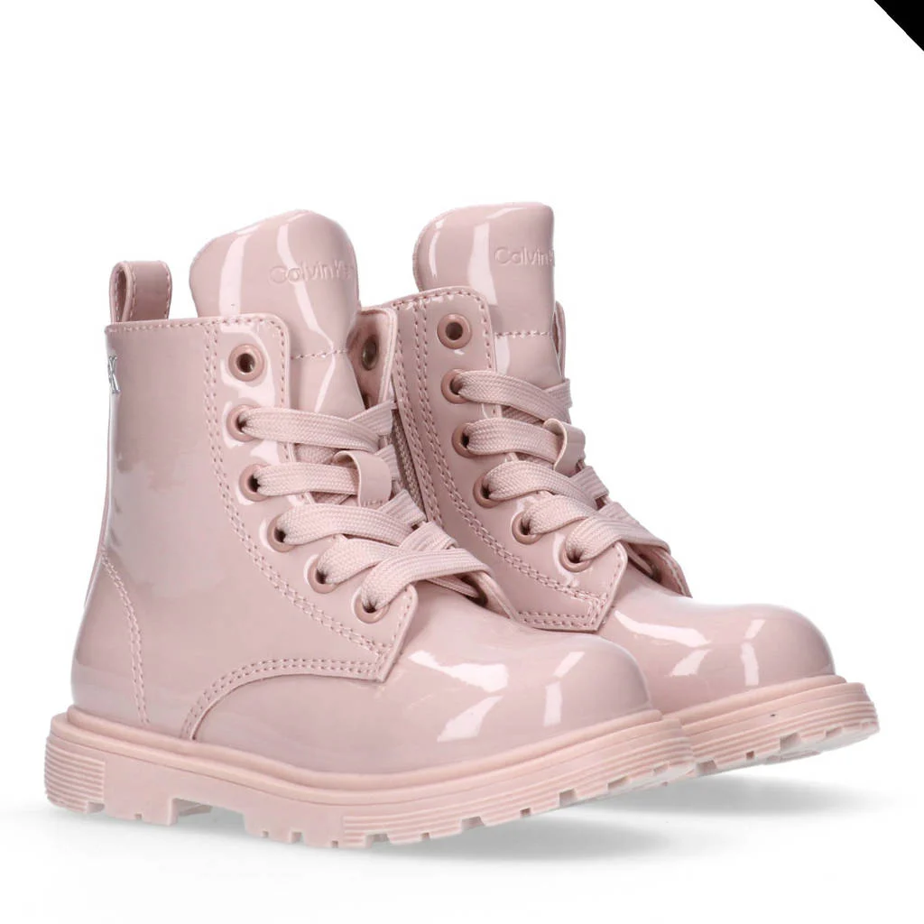 Calvin Klein lak veterboots lichtroze