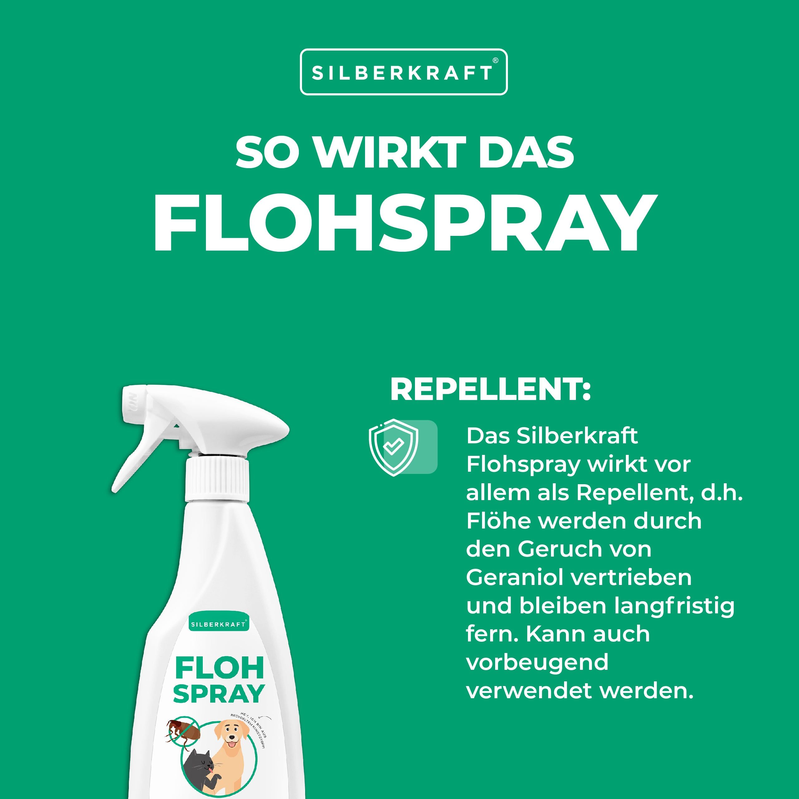 SILBERKRAFT Flohspray Hunde und Katzen