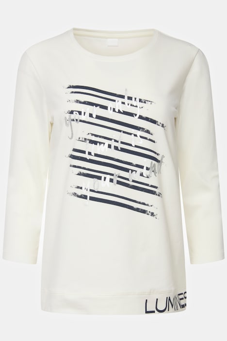 T-Shirt, Statement Print, Rundhals, 3/4-Ärmel