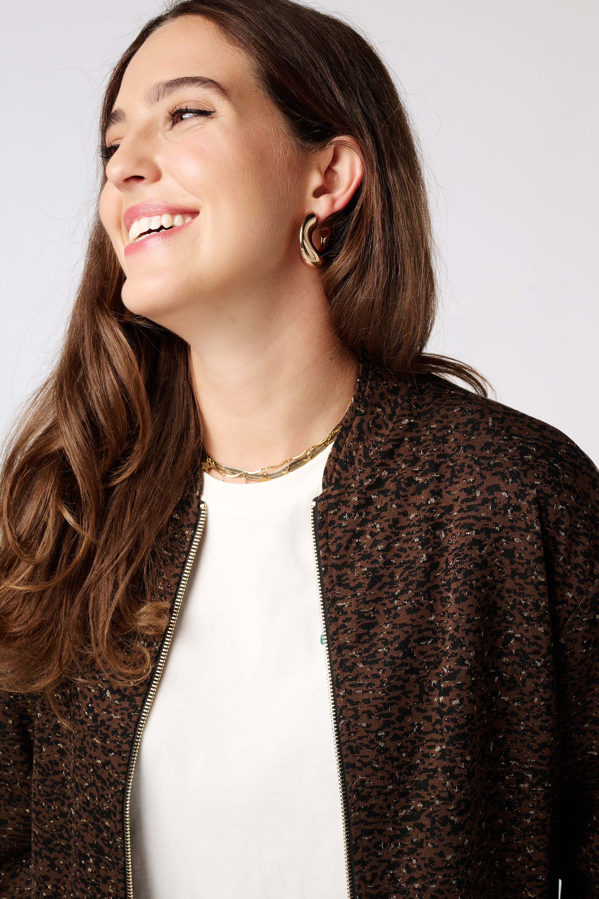 Bomber jasje met print Multi brown