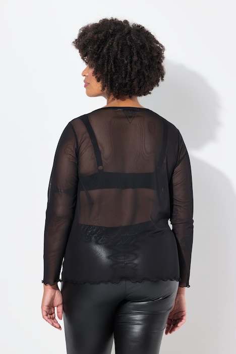 Mesh-Shirt, Slim Fit, Langarm