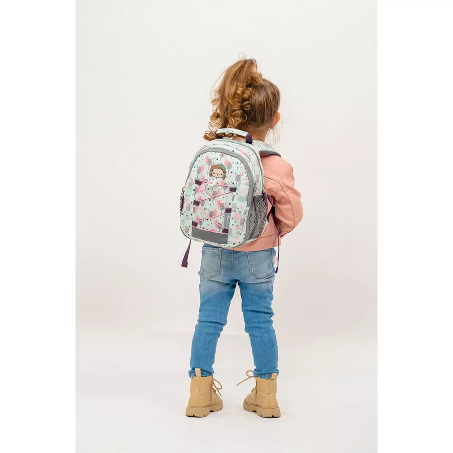 Belmil Kindergartenrucksack Mini Kiddy Kindergartenrucksack für 1-3 Jährige Kinder mit Brustgurt Woodland Hegdehog
