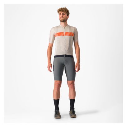 Maillot Manches Courtes Castelli Unlimited Endurance Beige/Orange