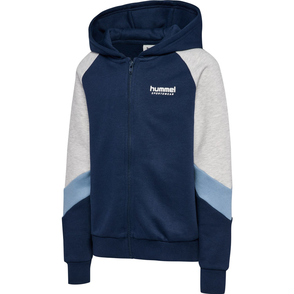 Køb Hummel Dress Blues/Faded Denim Jr Loose Blocked Zip Hættetrøje