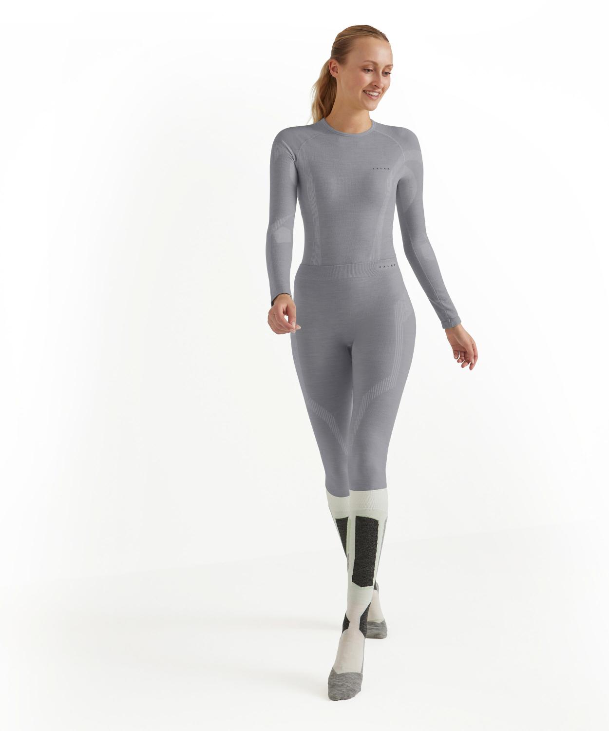 Falke Wool-Tech Long Tights Regular Womens Grey Heather Grey/Heather