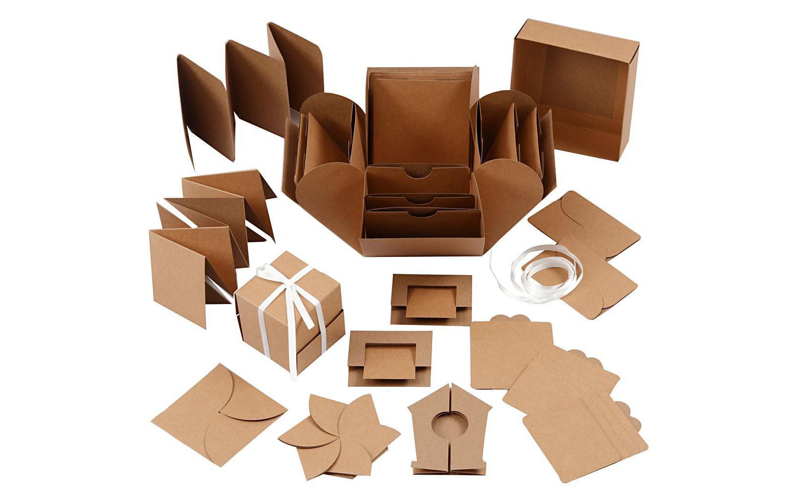 Geschenkbox Nature, 12 x 12 x 12 cmZusammenklappbare Explosionsbox
