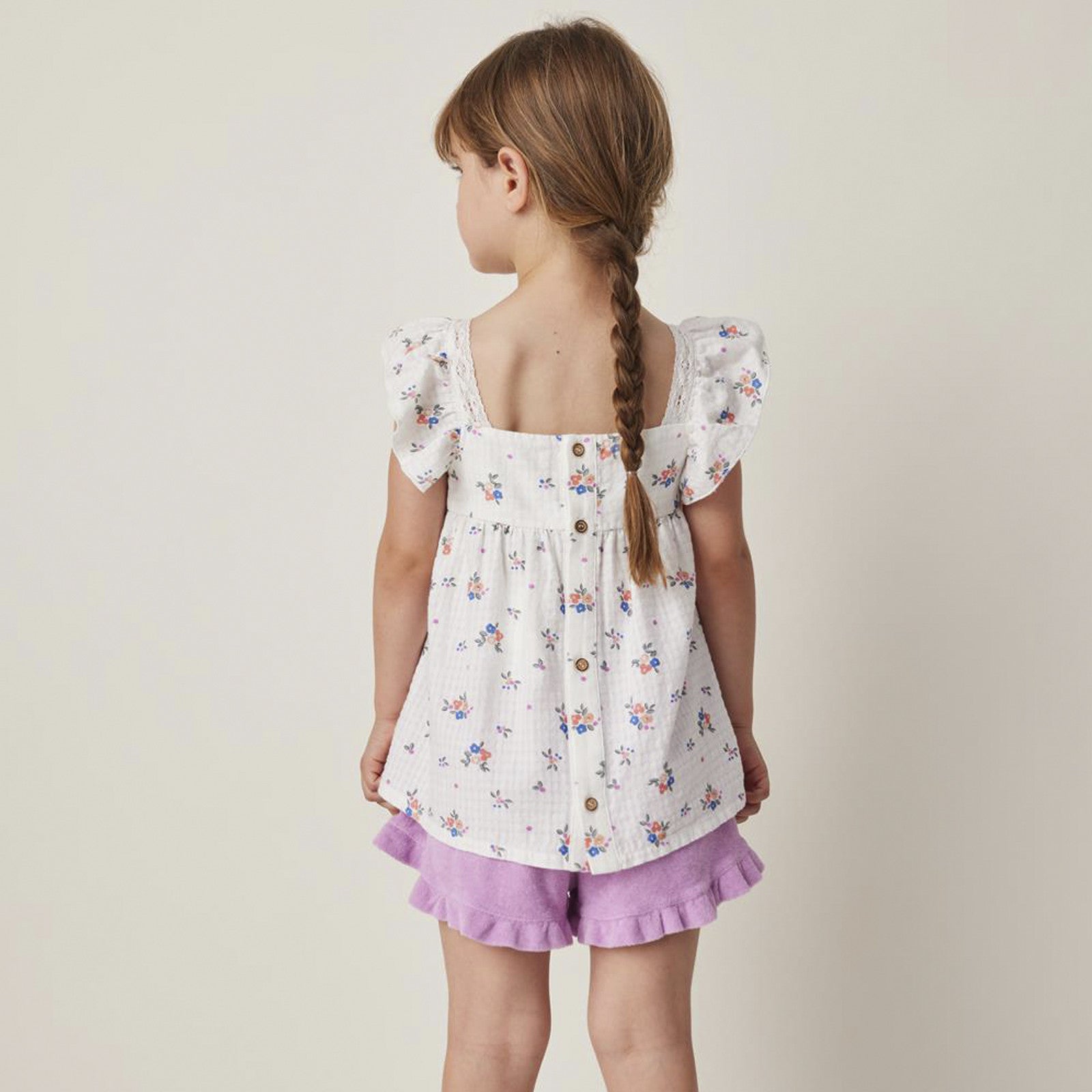 Bluse Flower Print Off White