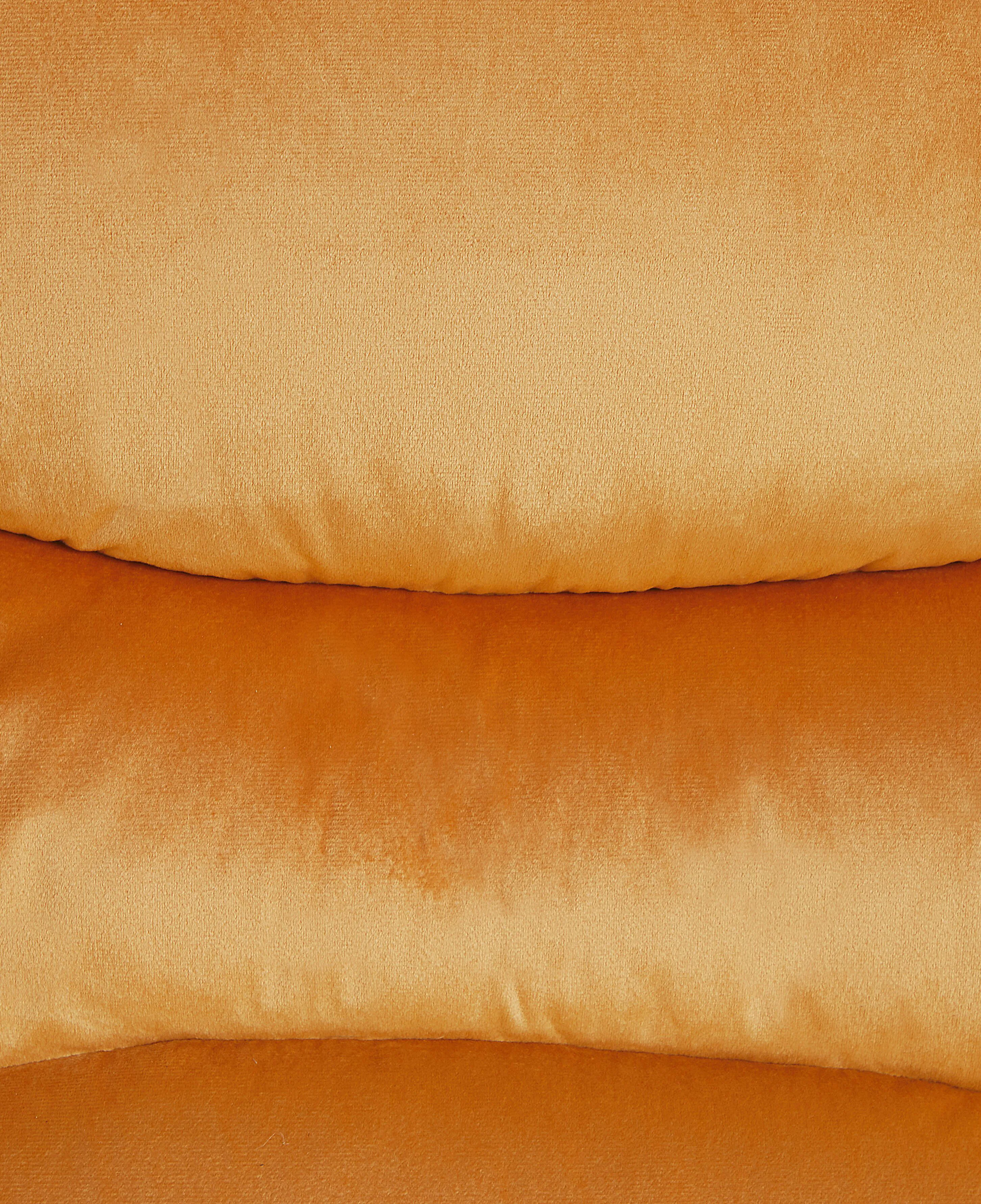 Relaxfauteuil ESLOV inclusief voetensteun Fluweel Mosterdgeel