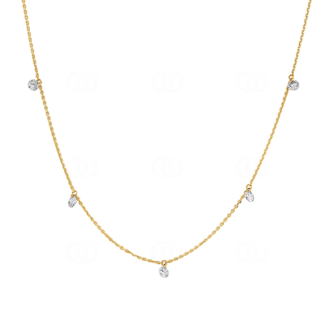 Collier mit Anhänger 750/18 K Gelbgold mit Diamanten 0.50 ct H/si by CHRISTIAN
