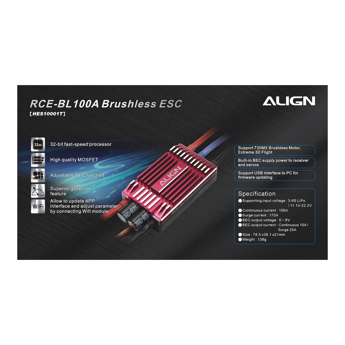 Align 100A ESC 3-6S inc BEC